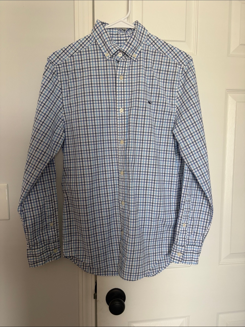 Vineyard Vines Blue and White Check Button-Down Shirt